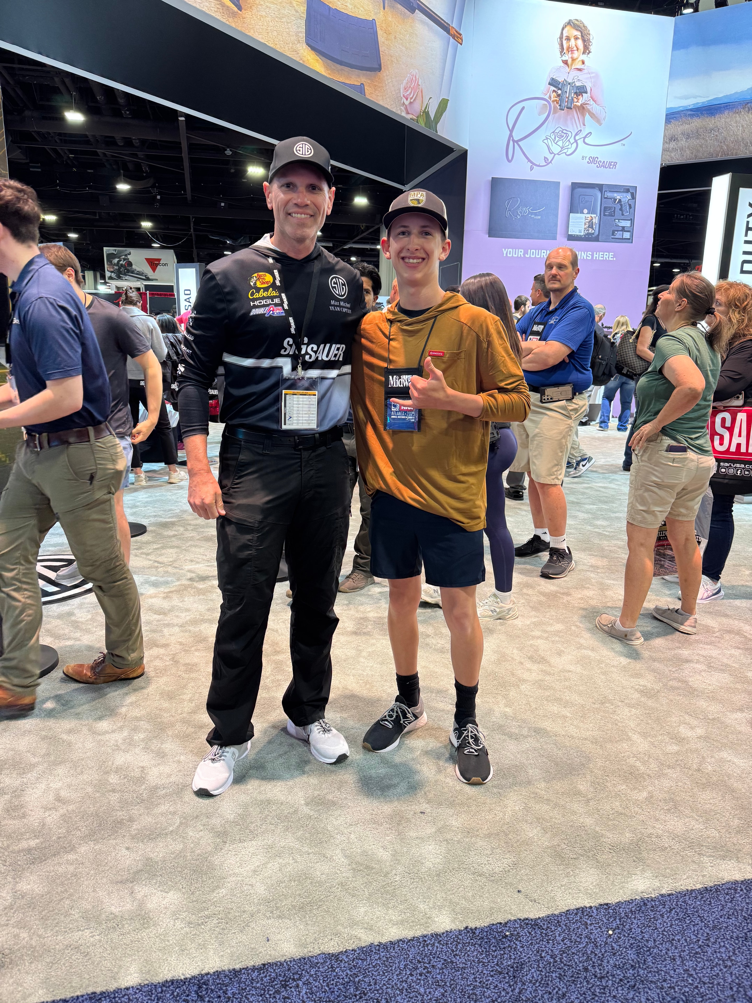 Tripp Wilson at the SIG Sauer booth at a shooting industry event